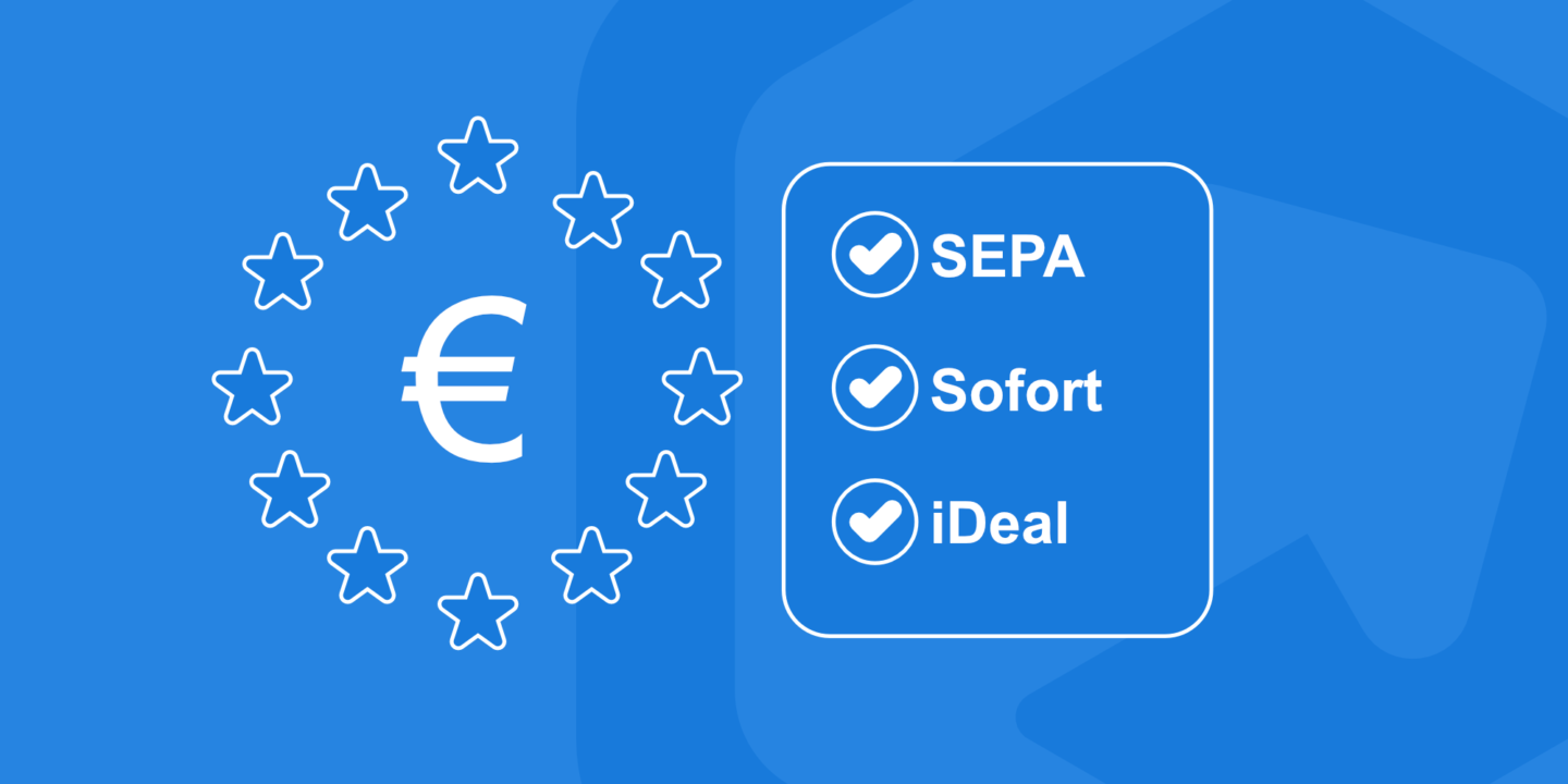 Illustration of European payment options: SEPA, Sofort, and iDeal Payments